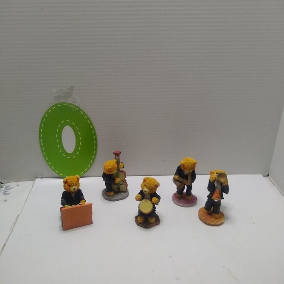Hobo Bear Band figurine set of 5 Boyds Bear Style Musicians1990s era Berry Hill - Picture 1 of 8